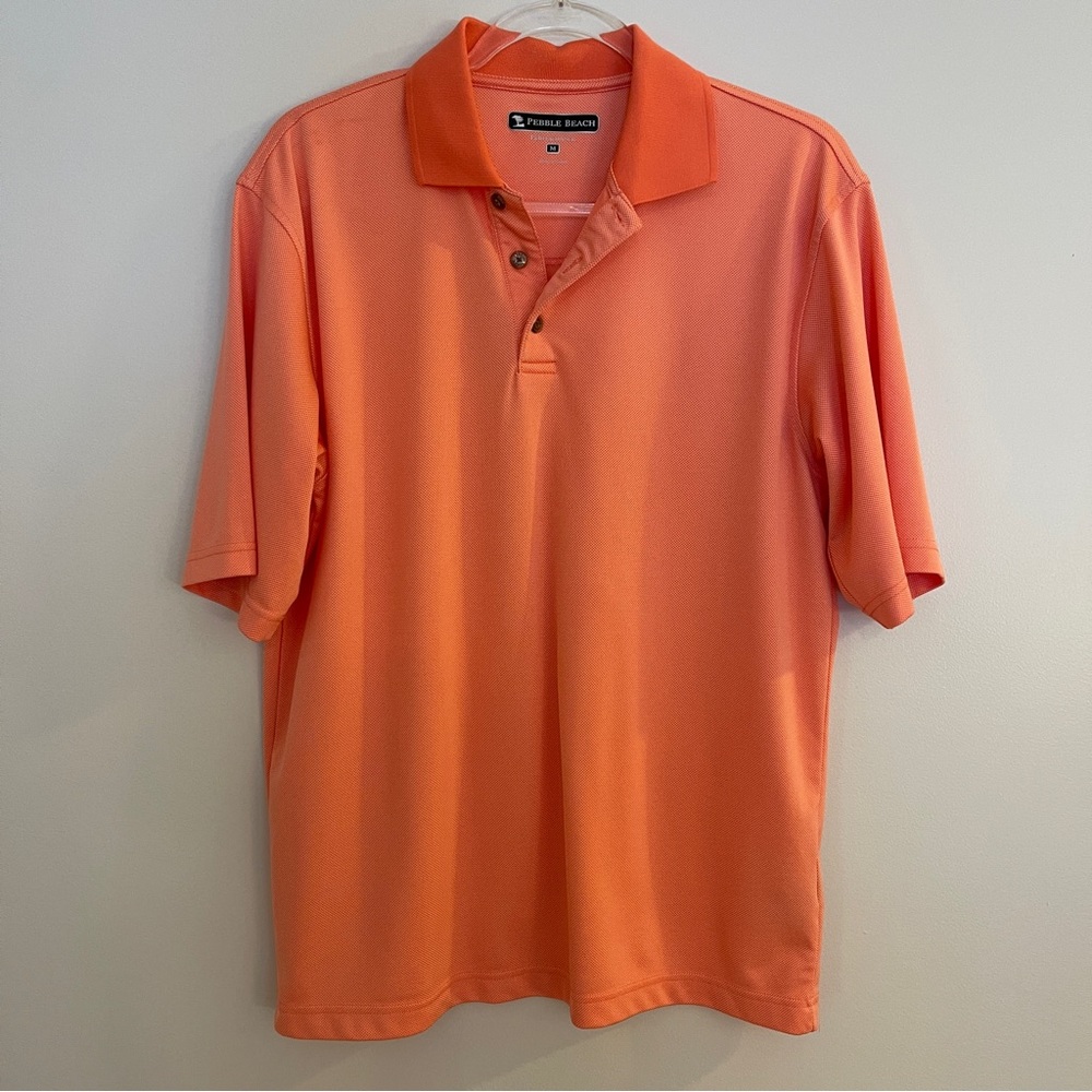 Mens Pebble Beach Performance Golf Polo Shirt Sz M